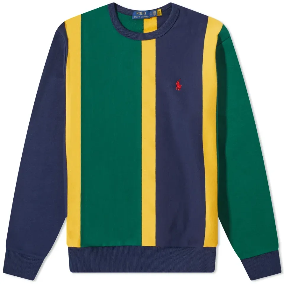 Vertical Stripe Crew Sweat