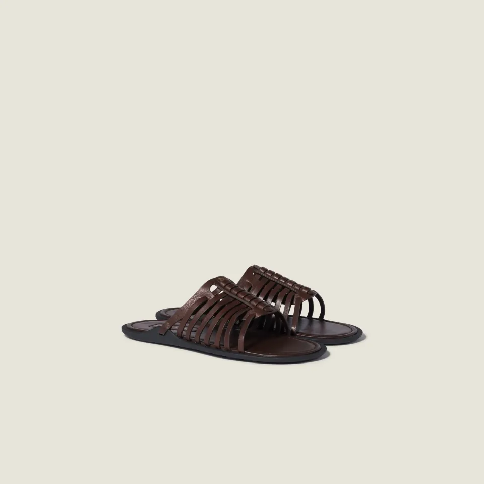 Nappa leather slides