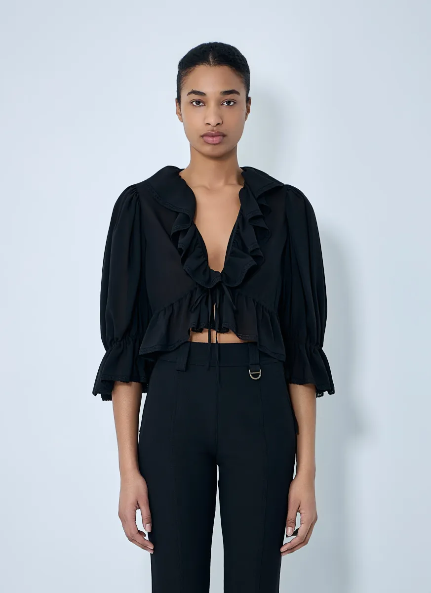 Ruffled-Detail Top
