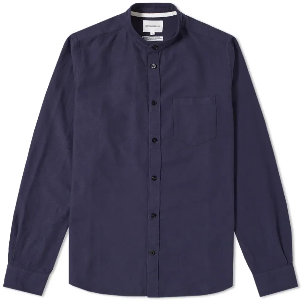 Hans Collarless Oxford Ripstop Shirt