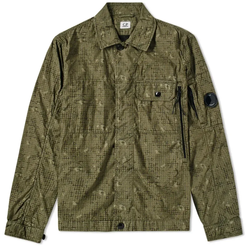 Digi Camo Print Zip Overshirt