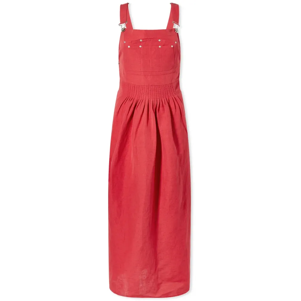 Dungaree Dress Red