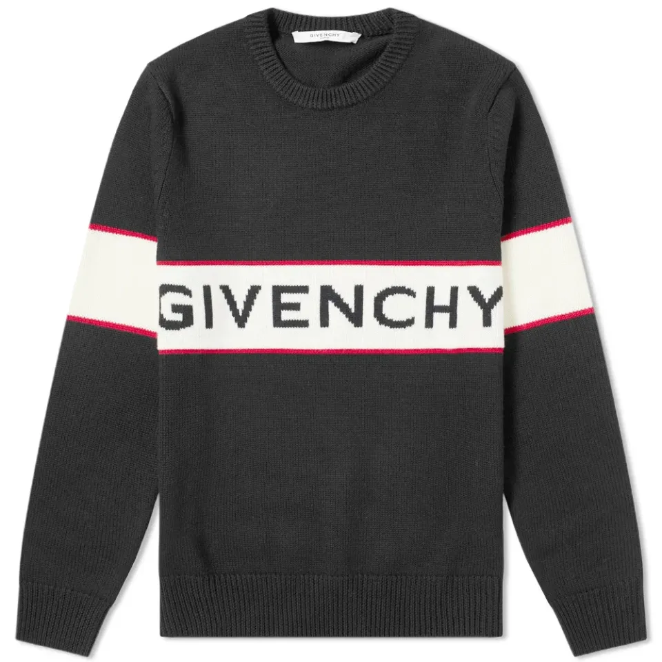 Logo Band Crew Neck Knit