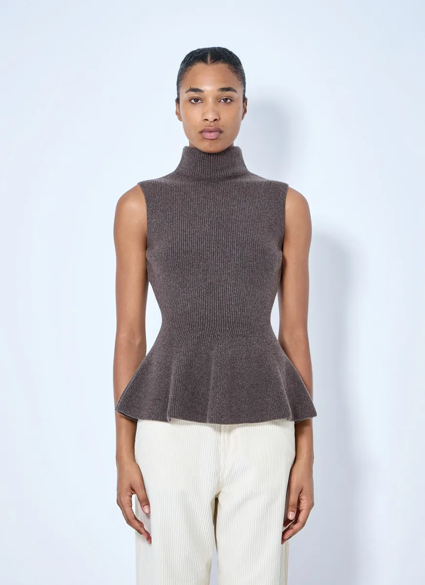 Sculptural Sleeveless Knitted Top