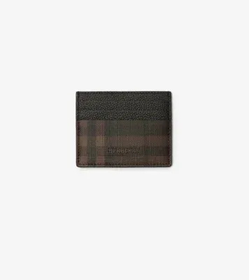 Check Card Case in Dark brown