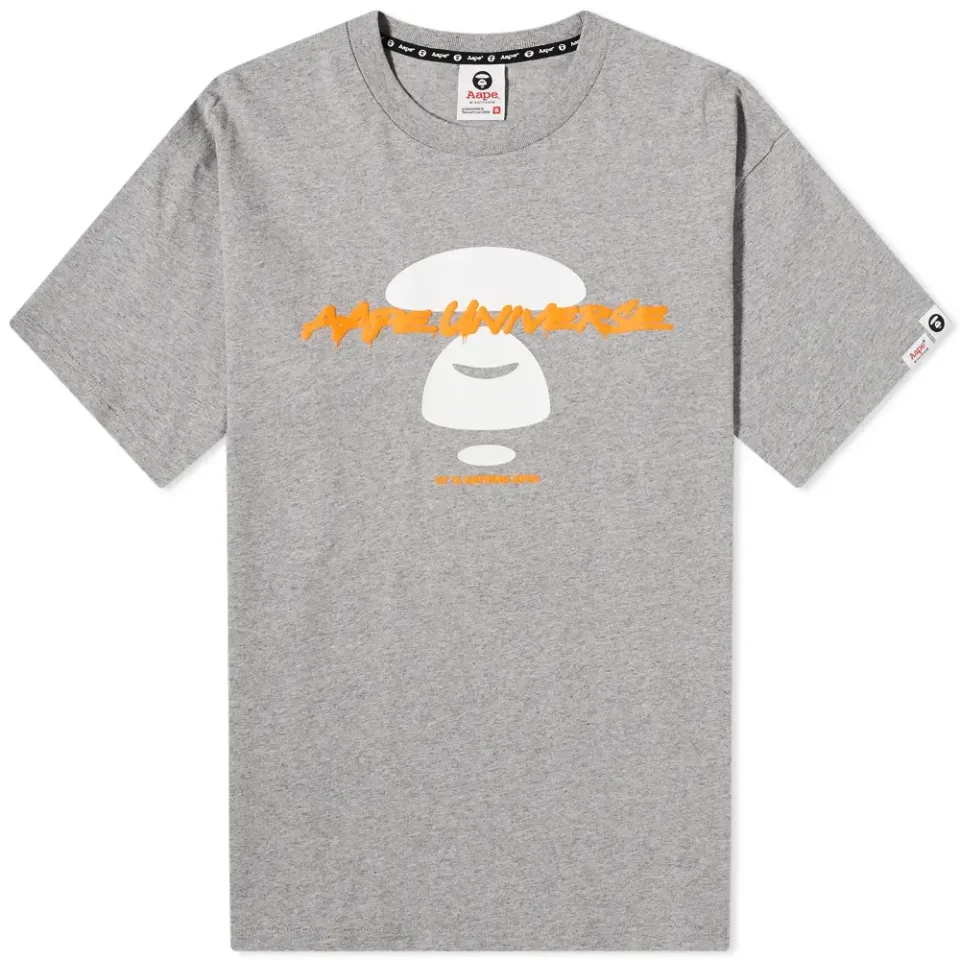 AAPE Neon Puff Effect Stencil Face T-Shirt