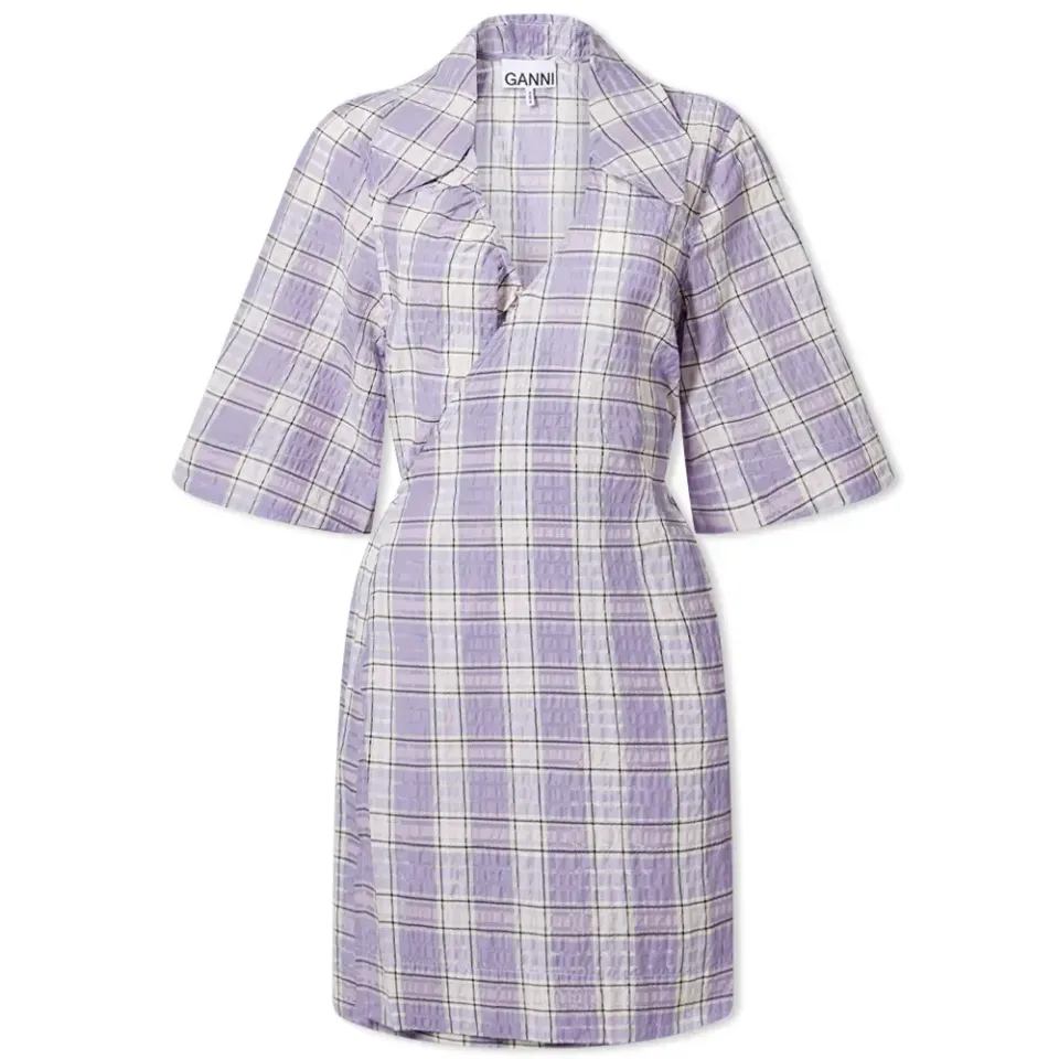 Wrap Front Seersucker Dress