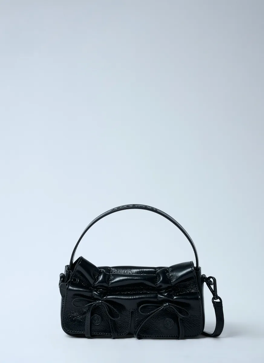 Mircro Multipocket Grained Leather Shoulder Bag