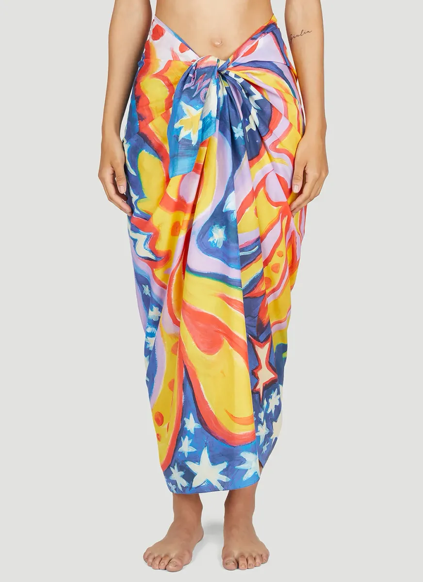Galactic Paradise Sarong Midi Skirt