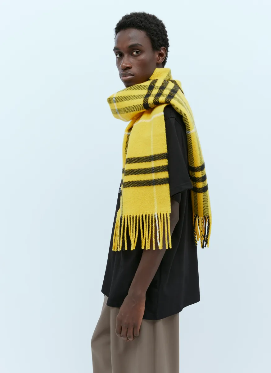 Check Wool Cashmere Scarf
