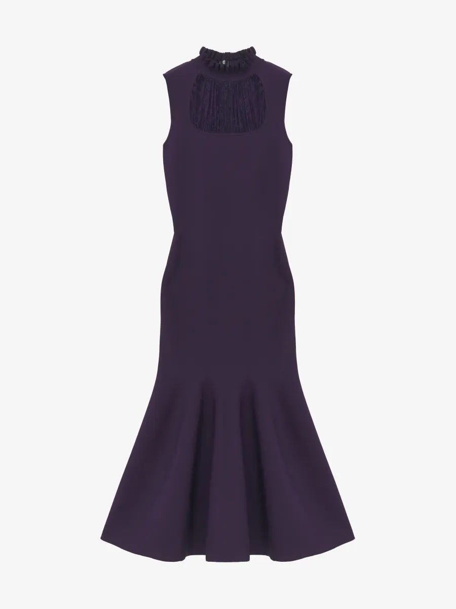 Lace Panel Midi Dress
