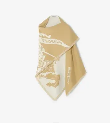 Knight Wool Silk Cashmere Cape in Sand beige/neutral white