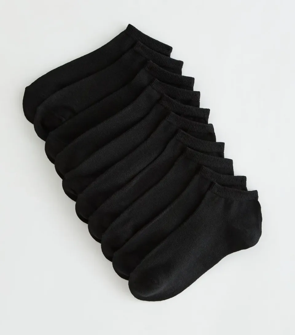 Pack of 10 Black Trainer Socks
