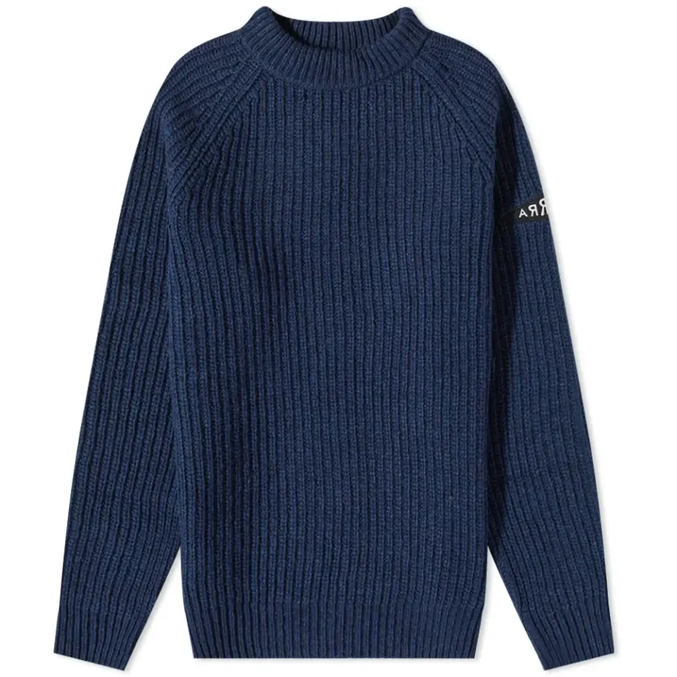 Mirrored Flag Ribbed Crew Knit