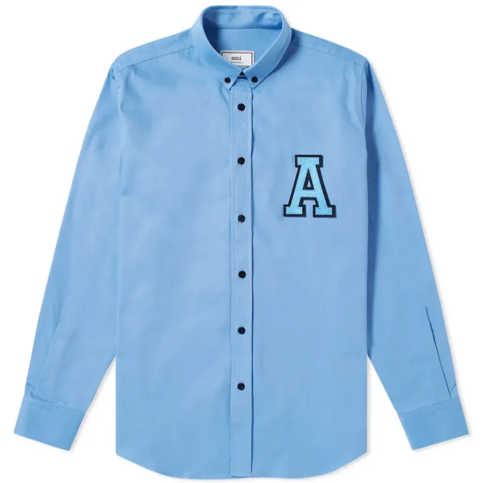 AMI Button Down Twill A Patch Shirt