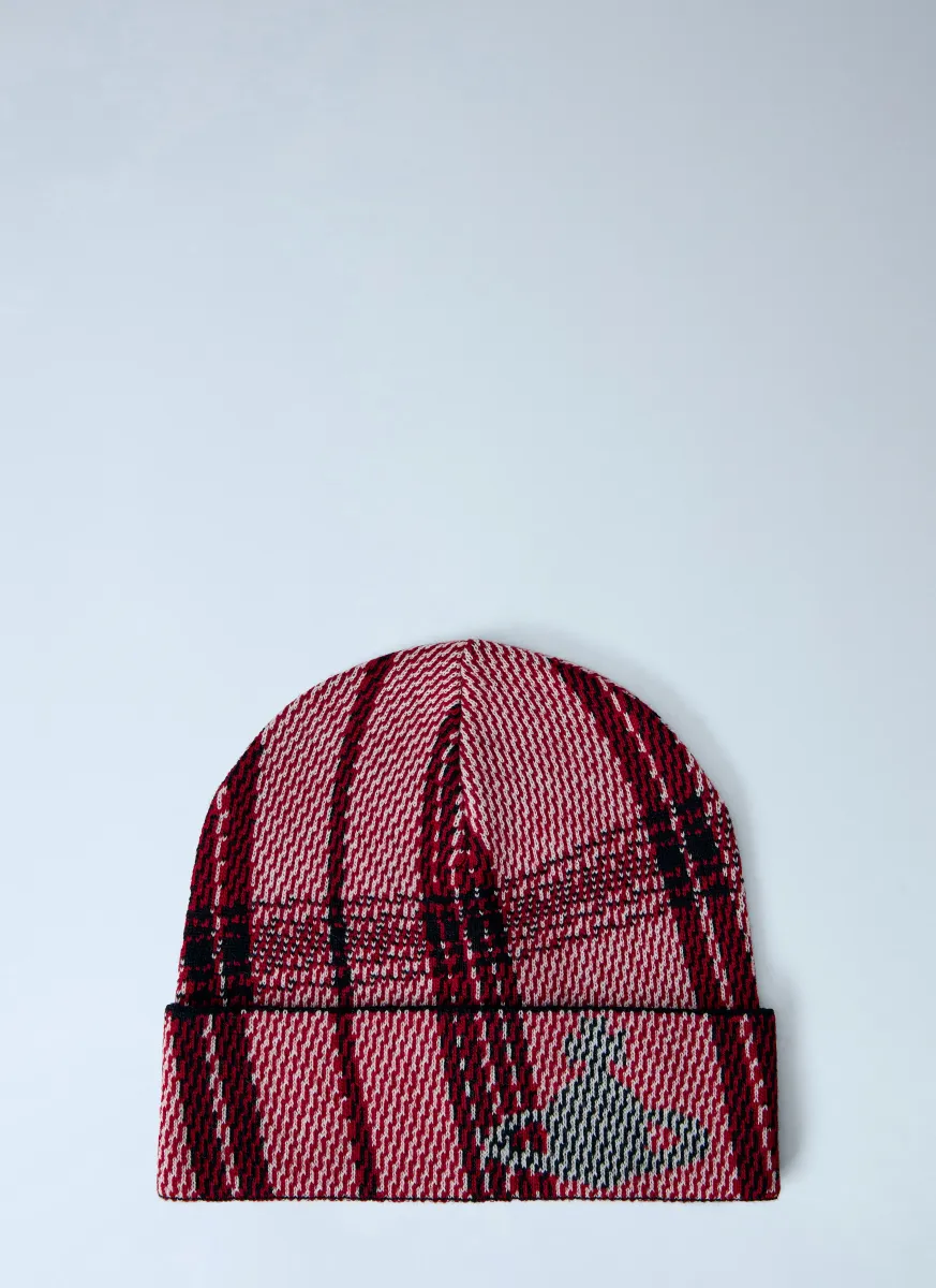 Check Knit Beanie