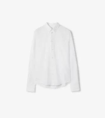 Slim Fit Cotton Oxford Shirt in White