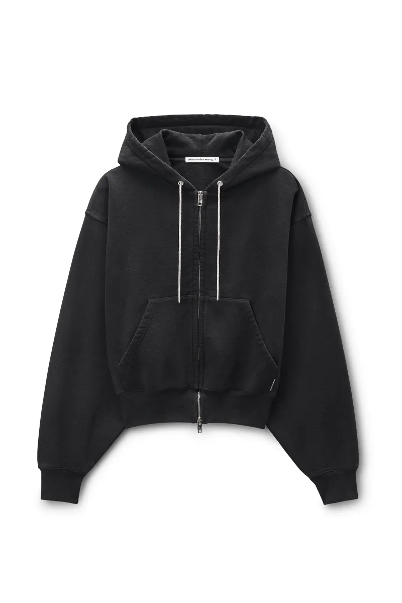 CRYSTAL HOTFIX DRAWCORD ZIP-UP HOODIE