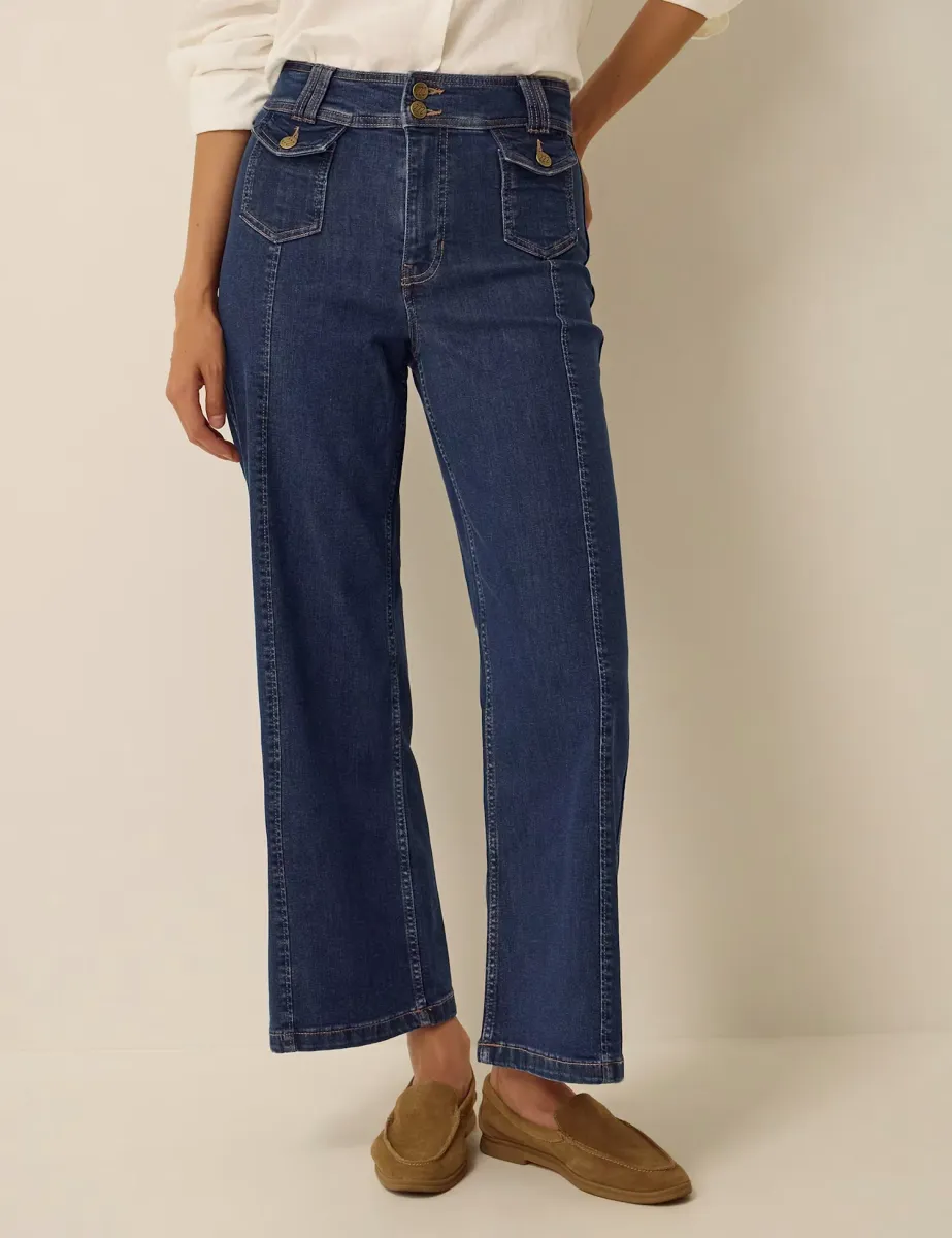 Flared High Waisted Jeans Indigo