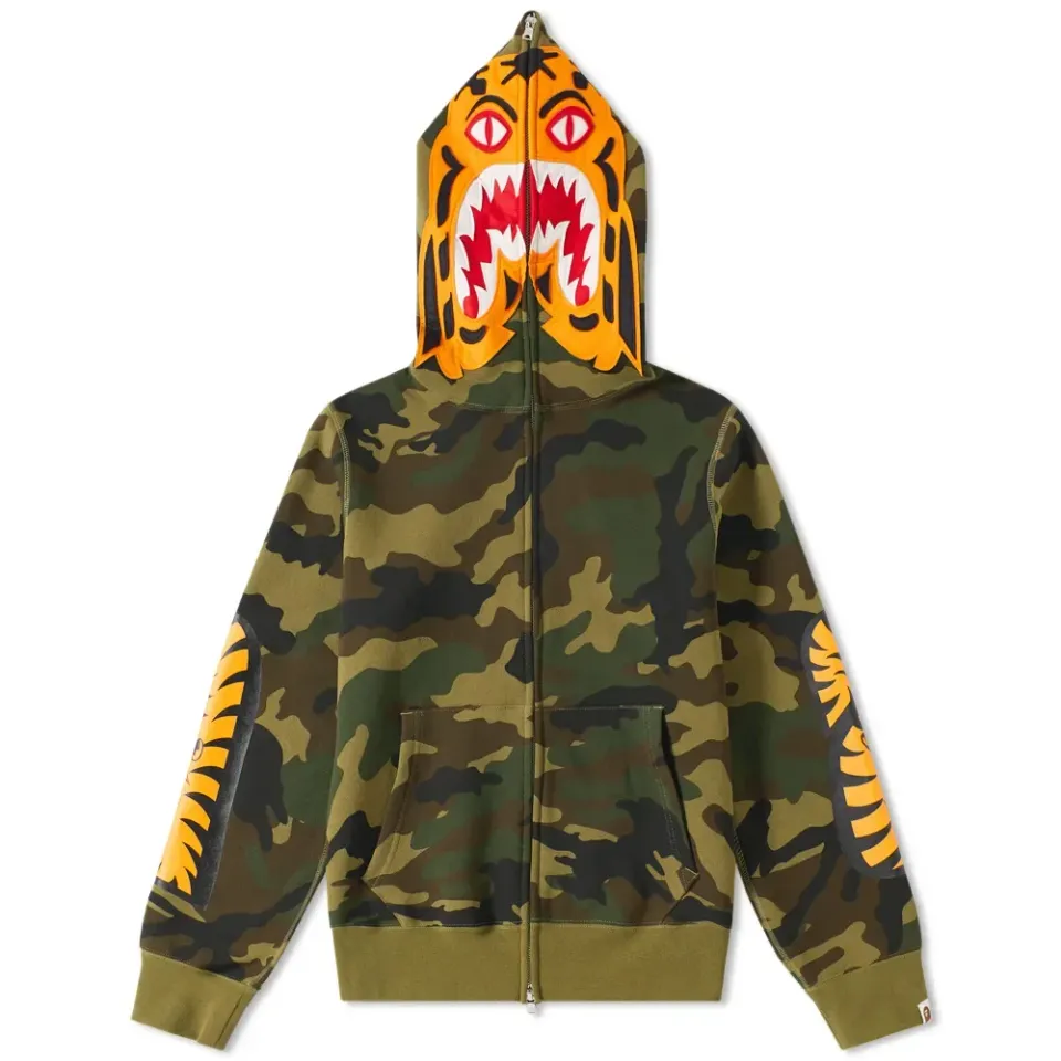 Woodland Camo Tiger Zip Hoodie
