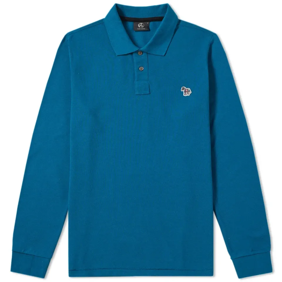 Long Sleeve Regular Fit Zebra Polo