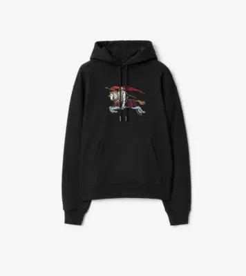 Knight Cotton Hoodie in Black