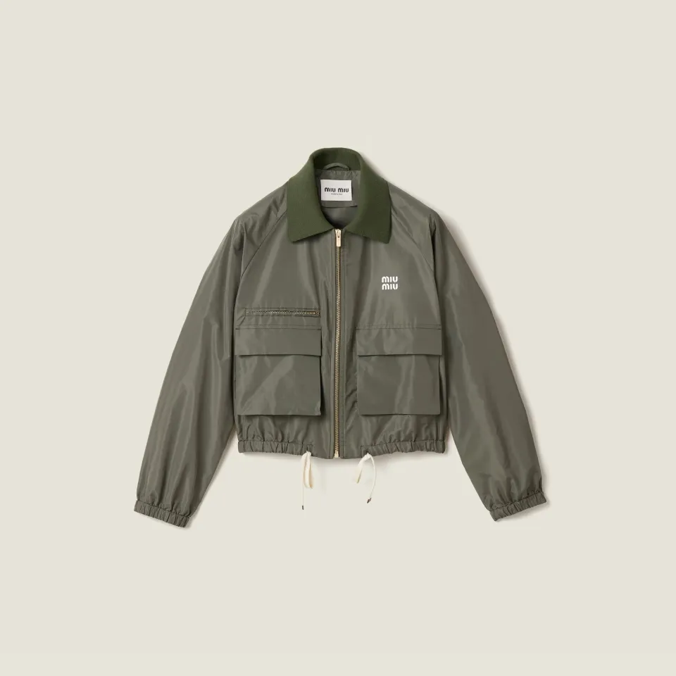 Technical fabric blouson jacket