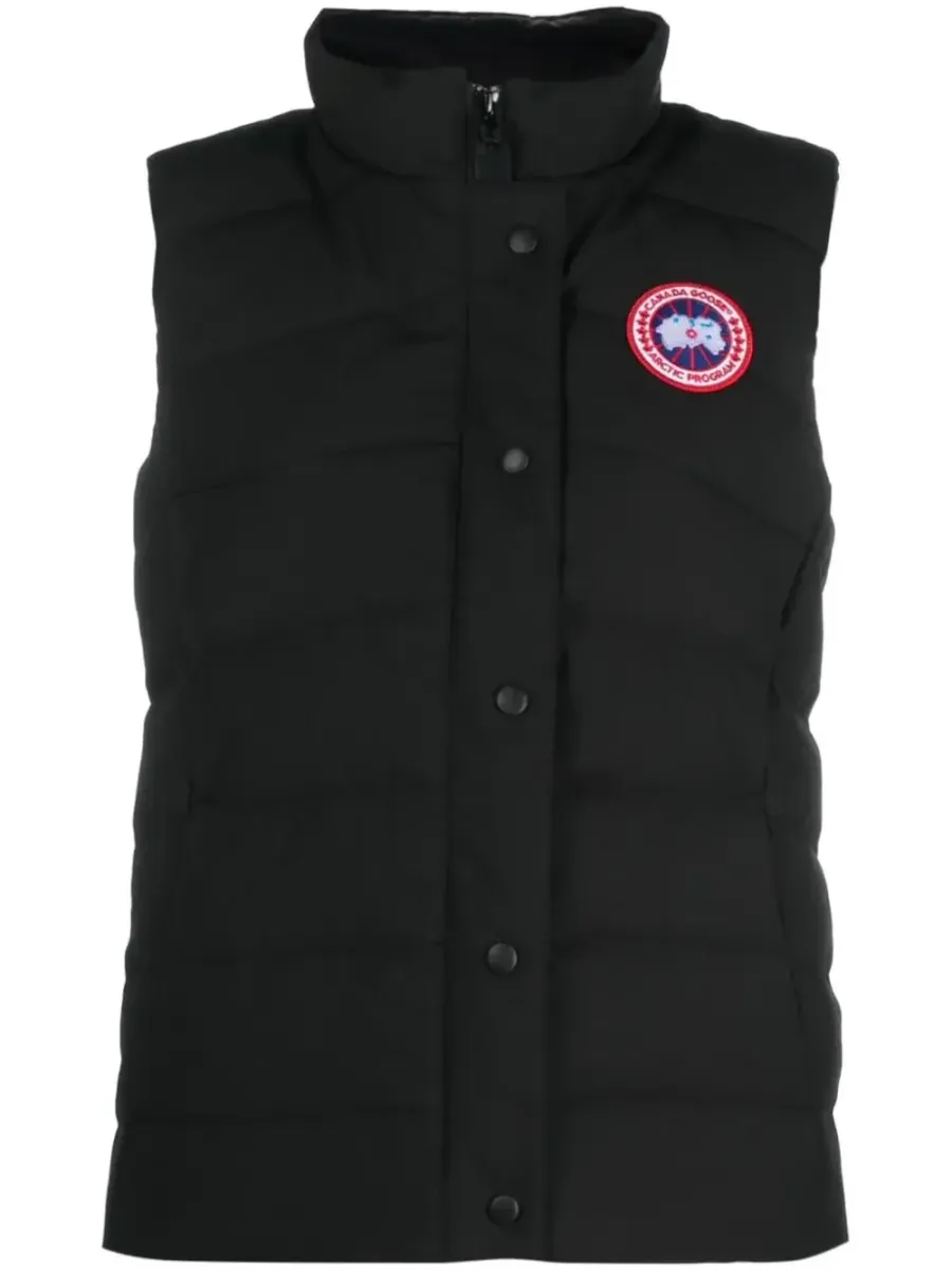 Women Freestyle logo-patch padded Vest Black