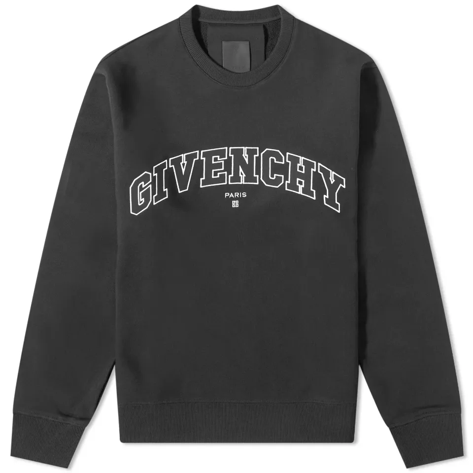 College Embroidered Logo Crew Sweat