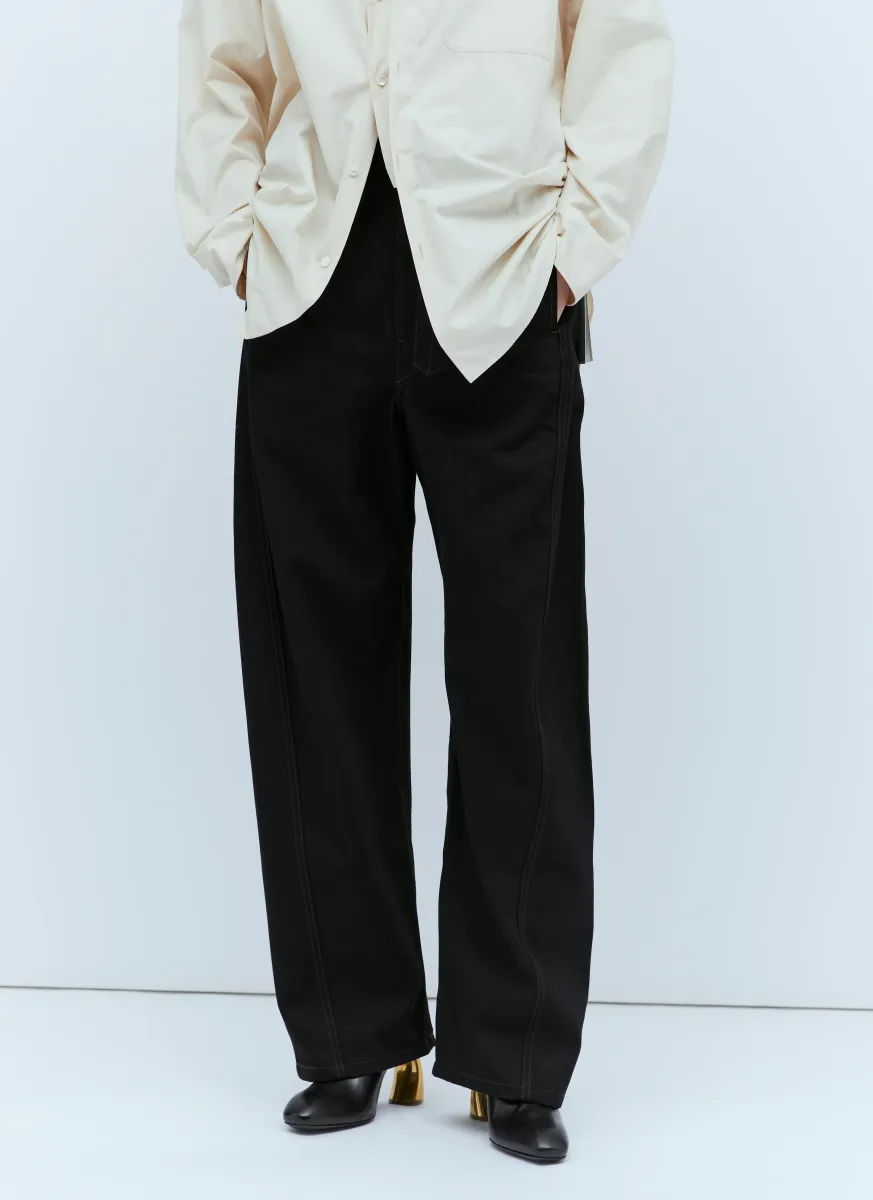 Twisted Belted Cotton Pants