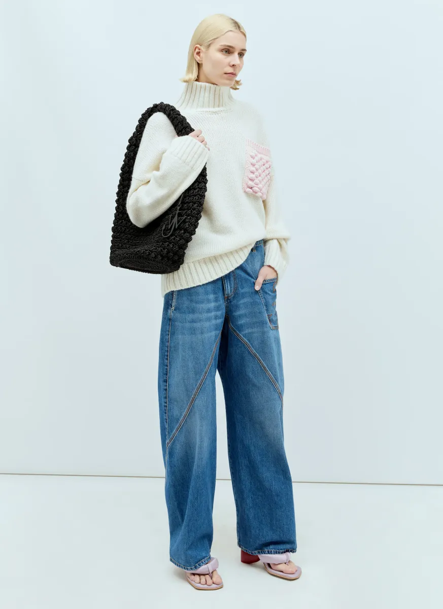 Large Popcorn Basket Shoulder Bag
