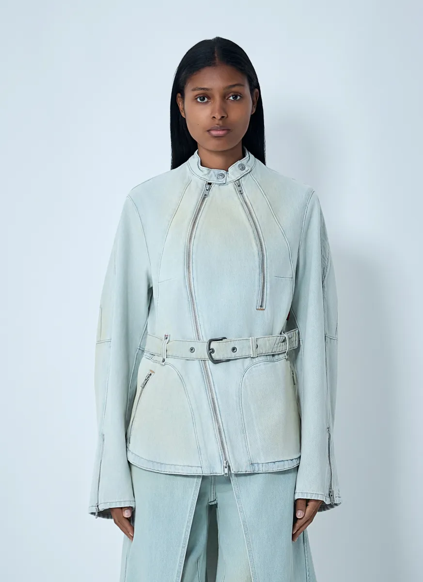 Distressed Carina Belted Jacket