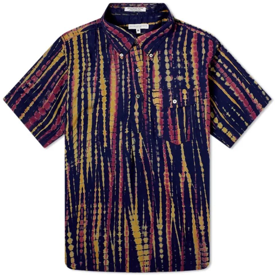 Short Sleeve Ikat Popover Button Down Sh