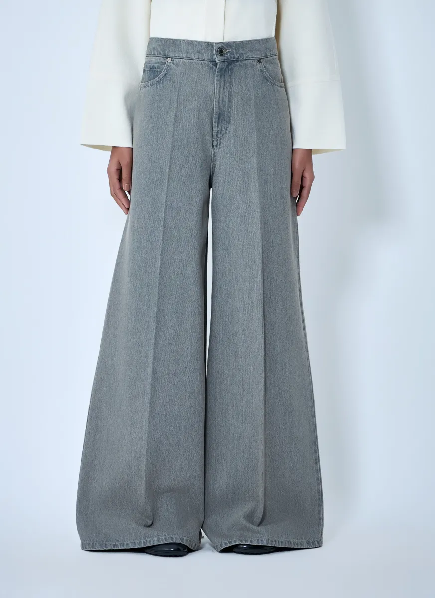 Wide-Leg Denim Jeans