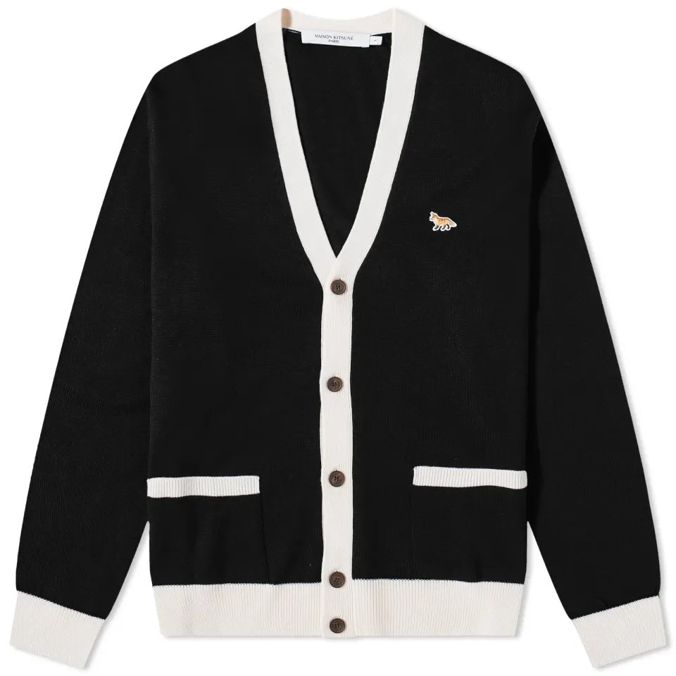 Maison Kitsuné Baby Fox Patch Bicolor Classic Cardigan