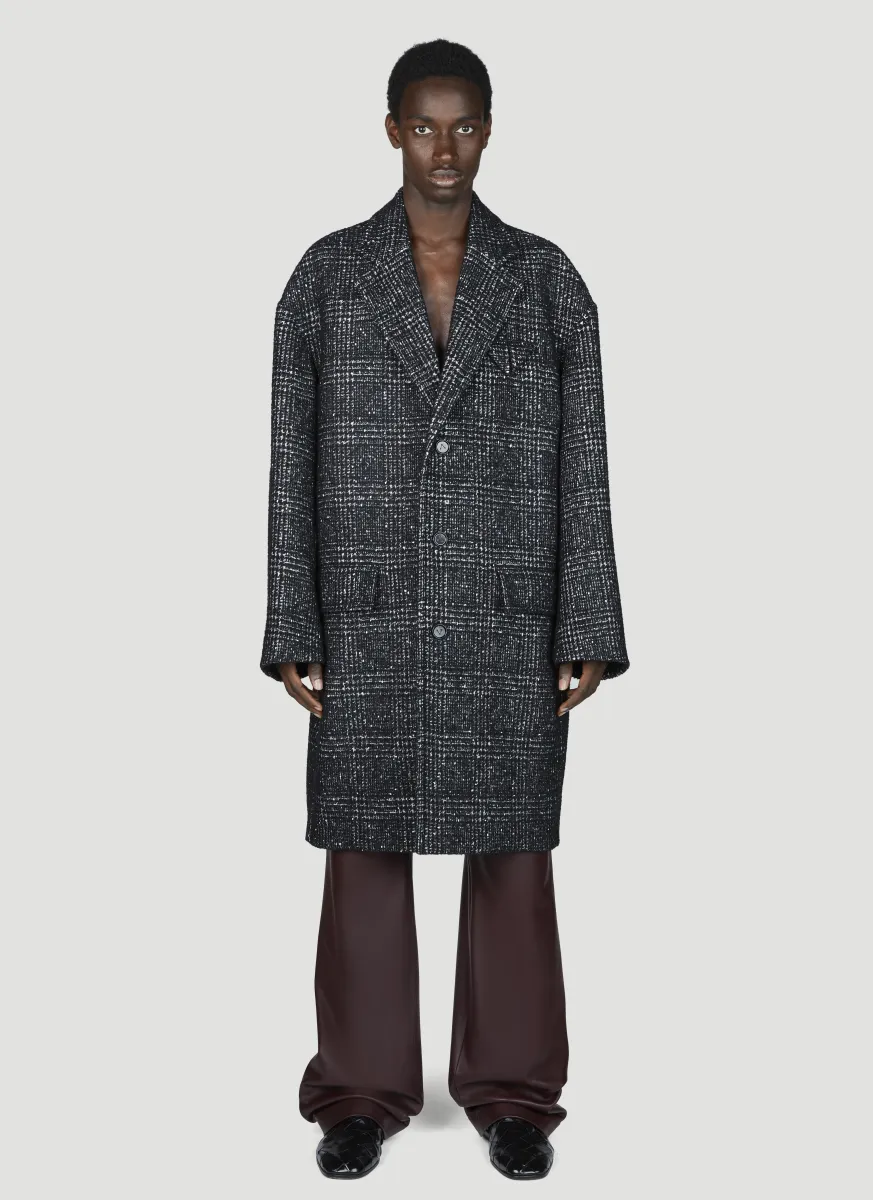 Wool Checked Coat