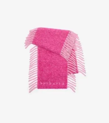 Alpaca Wool Blend Happy Scarf in Bow pink/jam pink