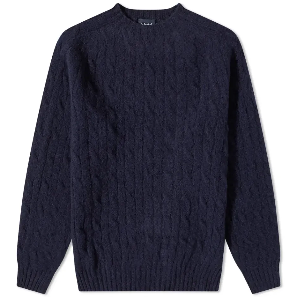 Brushed Shetland Cable Crew Knit