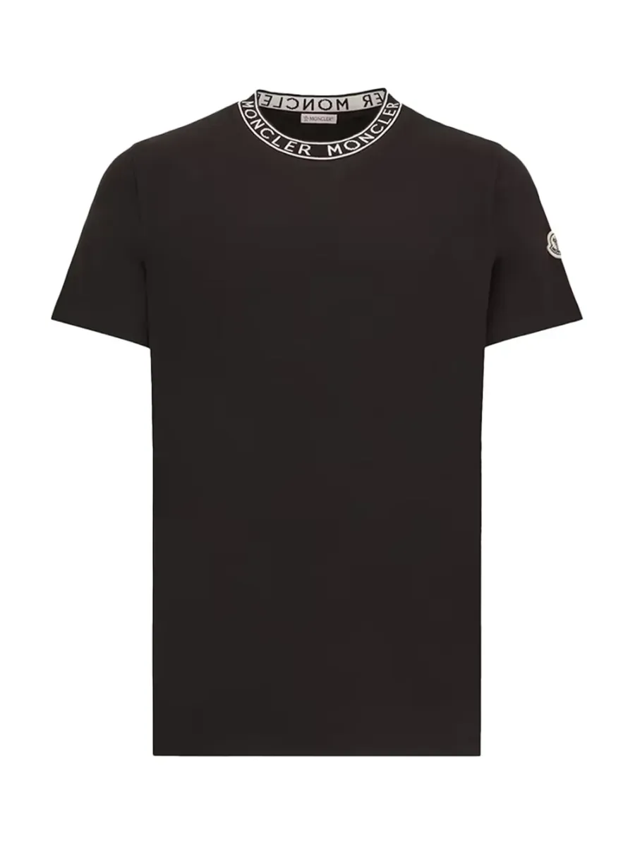 Men Logo-Trimmed Cotton T-Shirt Black