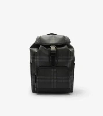 City Check Clip Backpack in Iron grey - Men, Cotton, Technical