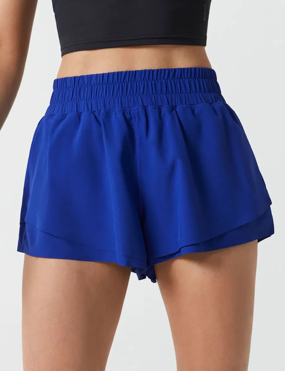 Sydney High Waisted Running Shorts Cobalt