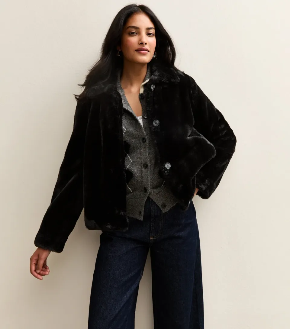 Women's Black Faux Fur Jacket