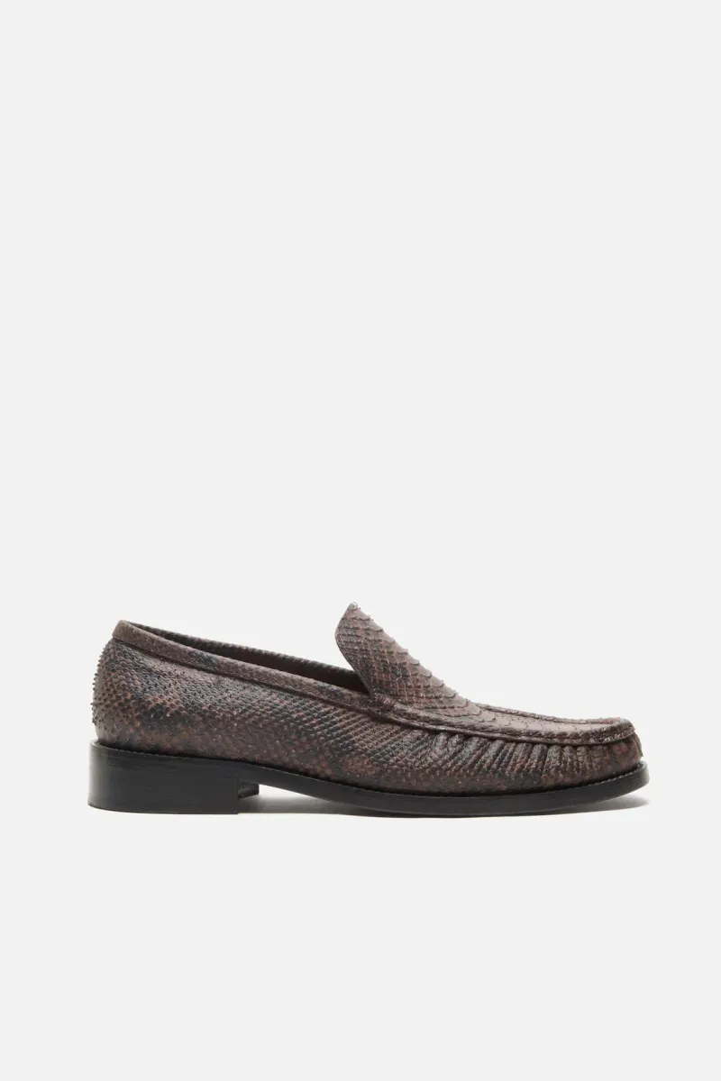Printed python loafers