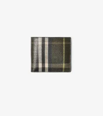 Check Bifold Wallet in Thicket green