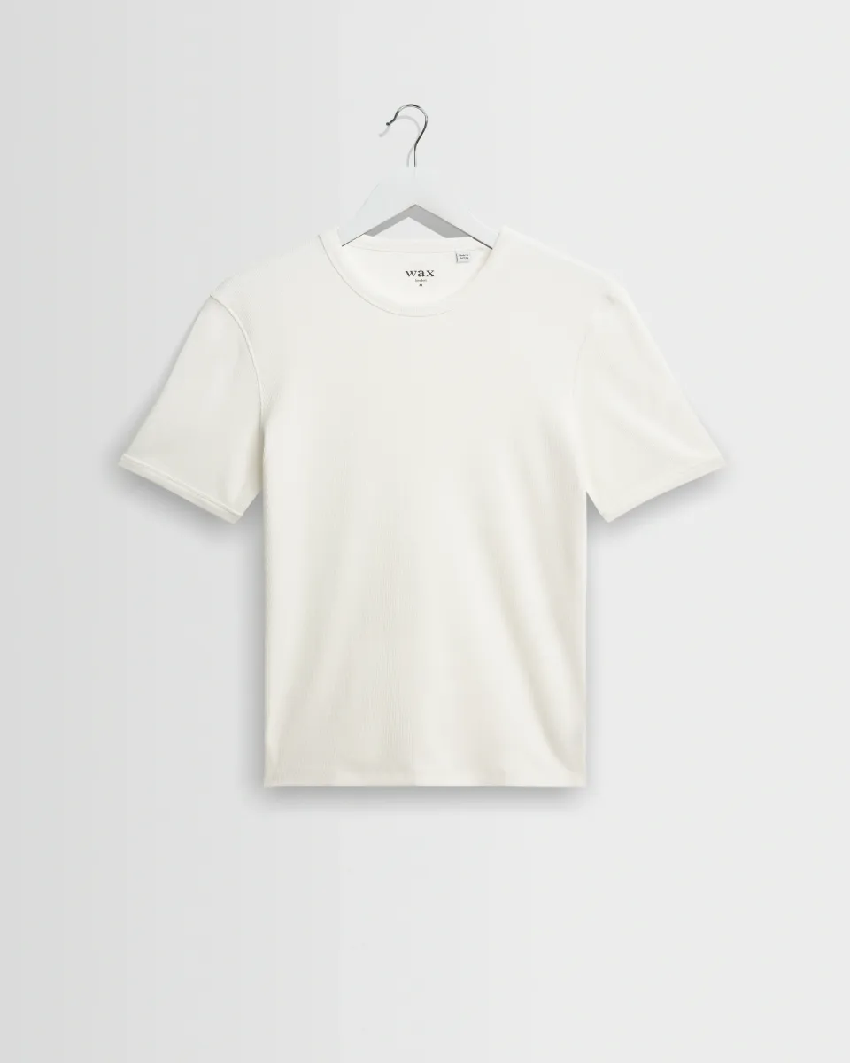 Cole - Off White Ribbed Cotton Slim-Fit t-Shirt