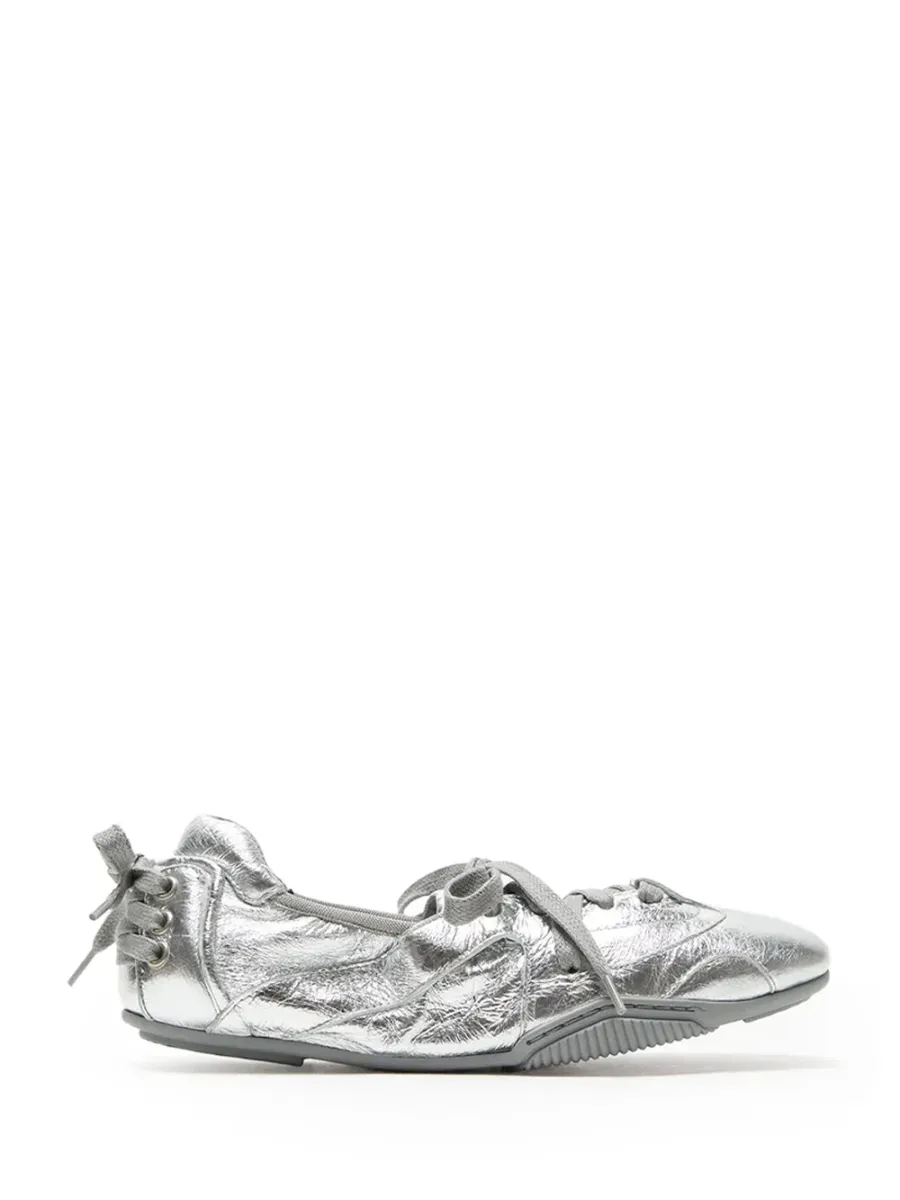 Women Lace-Up Shoes Silver