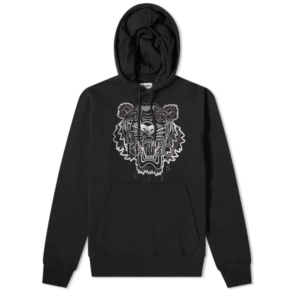 Gradient Tiger Embroidered Popover Hoodie
