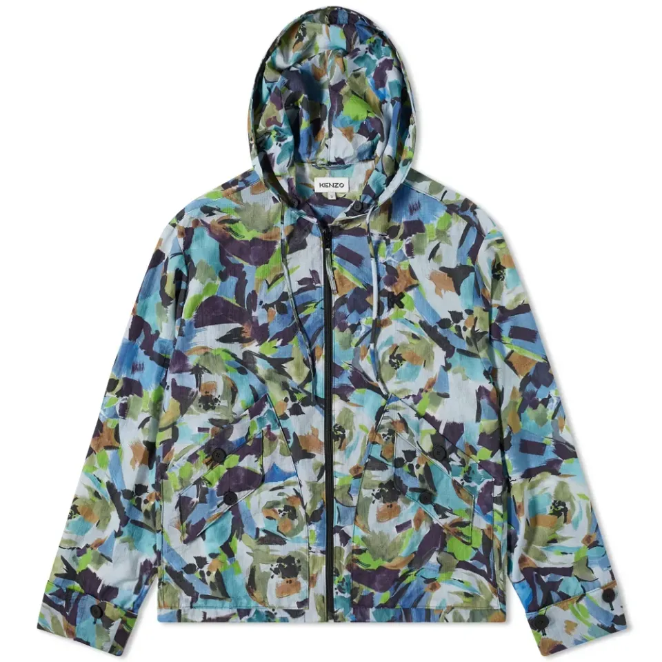 Printed Hooded Windbreaker