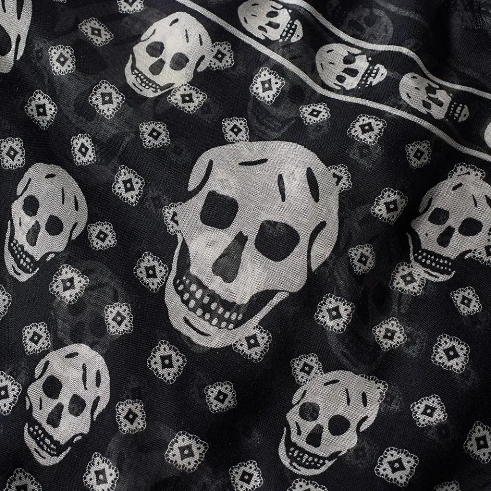 Silk Skull Paisley Scarf