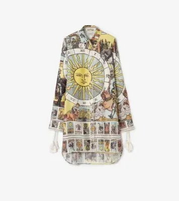 Tarot Silk Shirt in Seaside blue